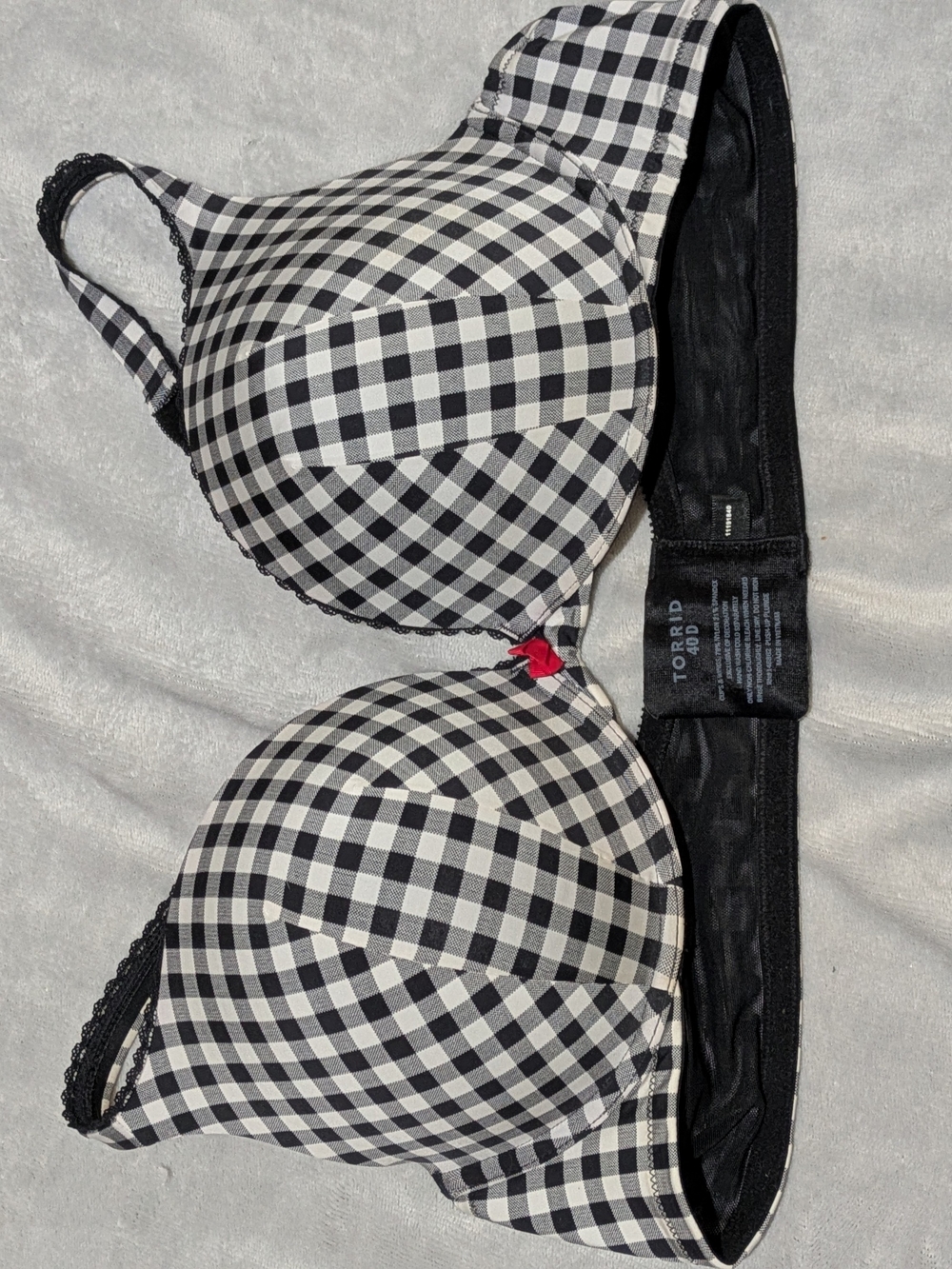 Torrid Black & White Gingham Underwire Bra